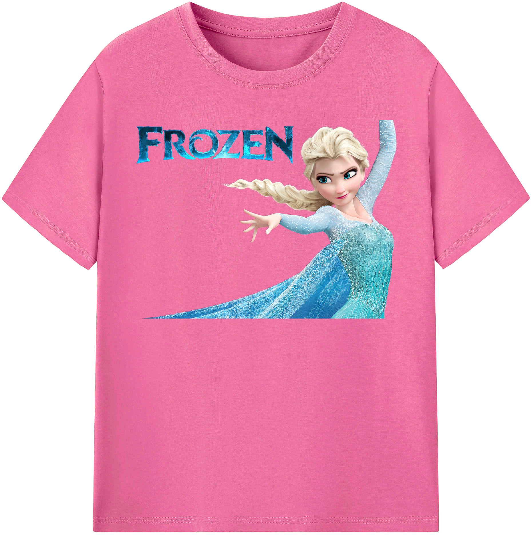 （画像用） アナと雪の女王 アンナ エルサ Frozen Anna Elsa レディースカジュアルプリントTシャツ（綿100％）